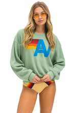 Load image into Gallery viewer, AVIATOR NATION LOGO RELAXED CREW SWEATSHIRT - SAGE
