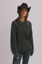 Load and play video in Gallery viewer, FREE PEOPLE FRANKIE CABLE SWEATER - BLACK
