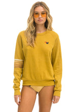 Load image into Gallery viewer, AVIATOR NATION RUGBY STITCH CREW SWEATSHIRT - KHAKI // TAN
