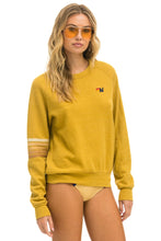 Load image into Gallery viewer, AVIATOR NATION RUGBY STITCH CREW SWEATSHIRT - KHAKI // TAN
