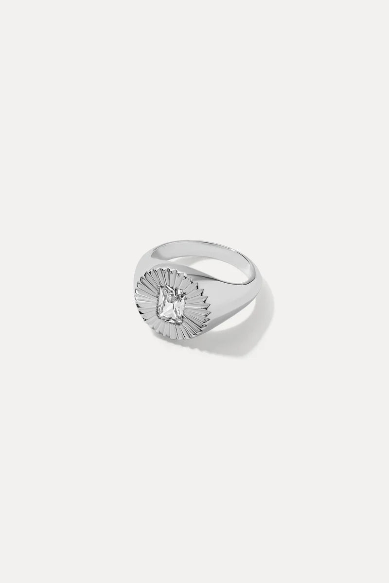 MIRANDA FRYE EMBER SIGNET RING - SILVER