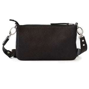 SAPAHN ADA CROSSBODY - SILVER BLACK RAW LEATHER