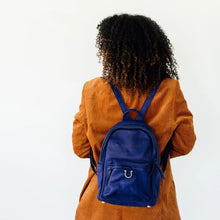 Load image into Gallery viewer, SAPAHN AMELIA BACKPACK - NAVY RAW LEATHER
