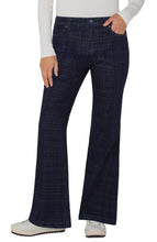Load image into Gallery viewer, LIVERPOOL HANNAH FLARE - INDIGO PLAID
