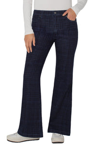 LIVERPOOL HANNAH FLARE - INDIGO PLAID