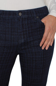 LIVERPOOL HANNAH FLARE - INDIGO PLAID